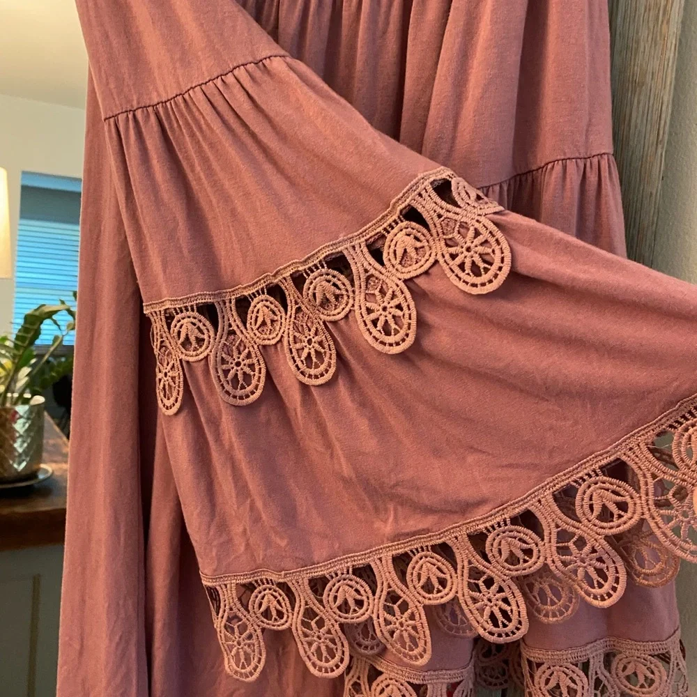 Lapis, M, off the shoulder full boho sleeve, crochet detailing, great condition! - Picture 5 of 8